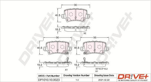 Dr!ve+ DP1010.10.0023 - Гальмівні колодки, дискові гальма autocars.com.ua