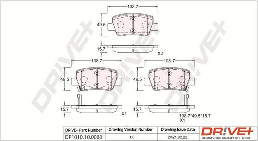 Dr!ve+ DP1010.10.0088 - Гальмівні колодки, дискові гальма autocars.com.ua