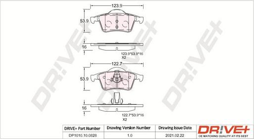 Dr!ve+ DP1010.10.0828 - Гальмівні колодки, дискові гальма autocars.com.ua