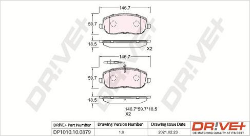 Dr!ve+ DP1010.10.0879 - Гальмівні колодки, дискові гальма autocars.com.ua