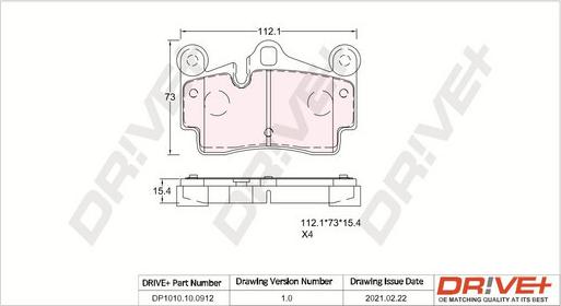 Dr!ve+ DP1010.10.0912 - Гальмівні колодки, дискові гальма autocars.com.ua