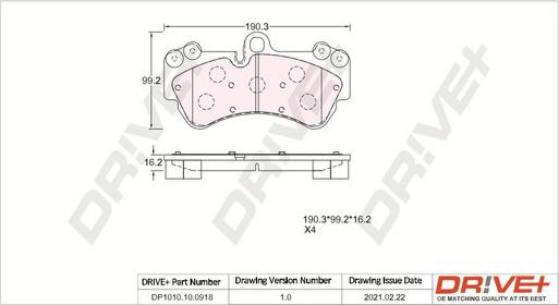 Dr!ve+ DP1010.10.0918 - Гальмівні колодки, дискові гальма autocars.com.ua