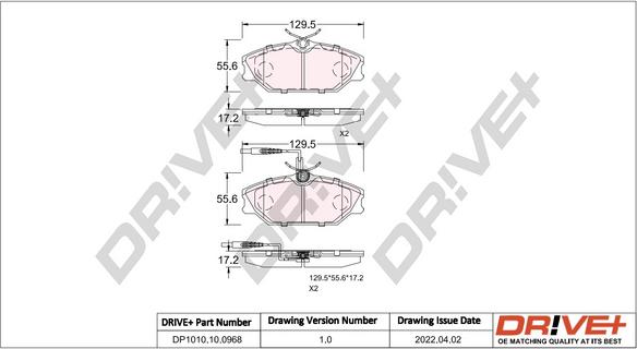 Dr!ve+ DP1010.10.0968 - Гальмівні колодки, дискові гальма autocars.com.ua