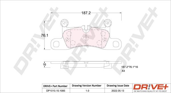 Dr!ve+ DP1010.10.1085 - Гальмівні колодки, дискові гальма autocars.com.ua