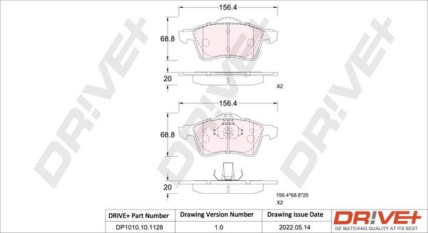 Dr!ve+ DP1010.10.1128 - Гальмівні колодки, дискові гальма autocars.com.ua