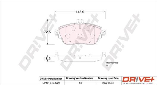 Dr!ve+ DP1010.10.1229 - Гальмівні колодки, дискові гальма autocars.com.ua