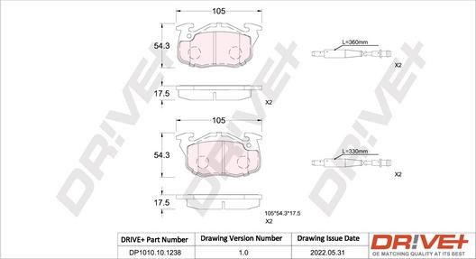 Dr!ve+ DP1010.10.1238 - Тормозные колодки, дисковые, комплект autodnr.net