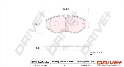 Dr!ve+ DP1010.10.1248 - Тормозные колодки, дисковые, комплект autodnr.net