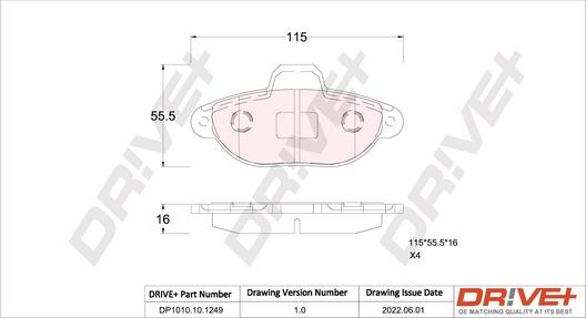 Dr!ve+ DP1010.10.1249 - Тормозные колодки, дисковые, комплект autodnr.net