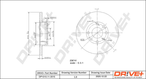 Dr!ve+ DP1010.11.0015 - Гальмівний диск autocars.com.ua