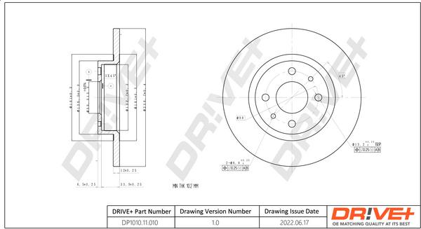 Dr!ve+ DP1010.11.0101 - Гальмівний диск autocars.com.ua