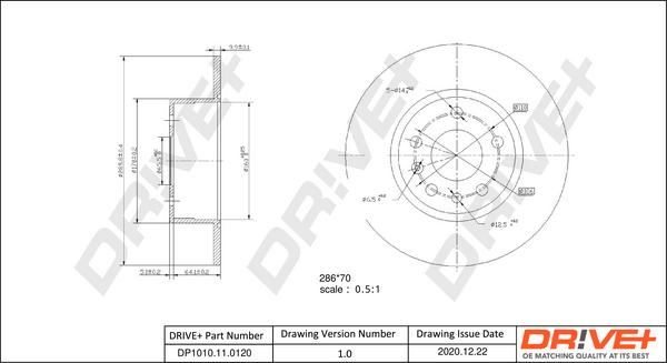 Dr!ve+ DP1010.11.0120 - Гальмівний диск autocars.com.ua