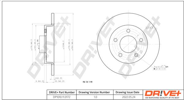 Dr!ve+ DP1010.11.0172 - Гальмівний диск autocars.com.ua