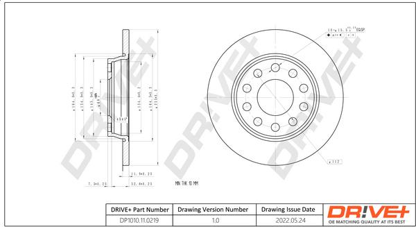 Dr!ve+ DP1010.11.0219 - Гальмівний диск autocars.com.ua