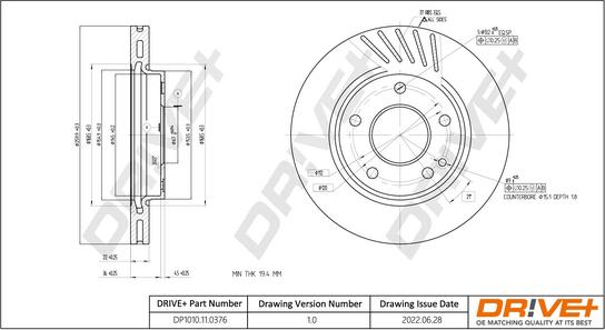 Dr!ve+ DP1010.11.0376 - Гальмівний диск autocars.com.ua