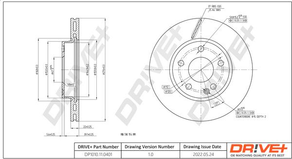 Dr!ve+ DP1010.11.0401 - Гальмівний диск autocars.com.ua