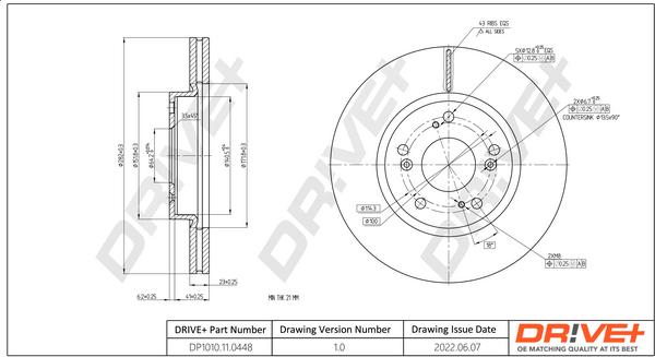 Dr!ve+ DP1010.11.0448 - Гальмівний диск autocars.com.ua