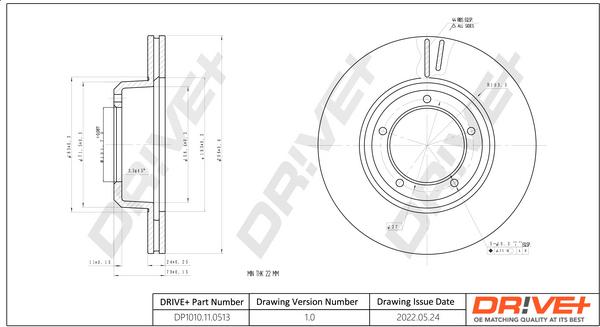 Dr!ve+ DP1010.11.0513 - Гальмівний диск autocars.com.ua