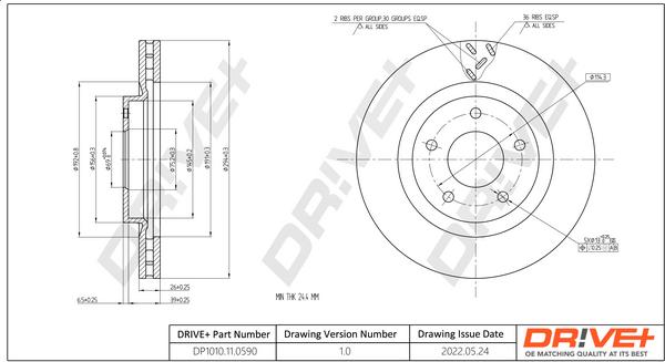 Dr!ve+ DP1010.11.0590 - Гальмівний диск autocars.com.ua