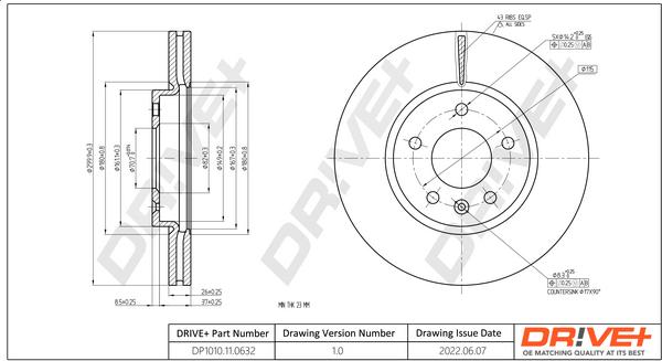 Dr!ve+ DP1010.11.0632 - Гальмівний диск autocars.com.ua