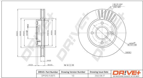 Dr!ve+ DP1010.11.0675 - Гальмівний диск autocars.com.ua