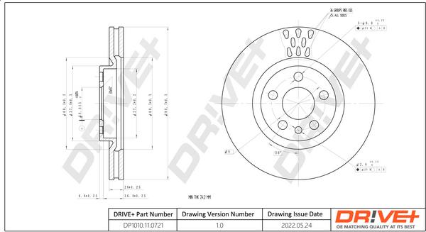 Dr!ve+ DP1010.11.0721 - Гальмівний диск autocars.com.ua