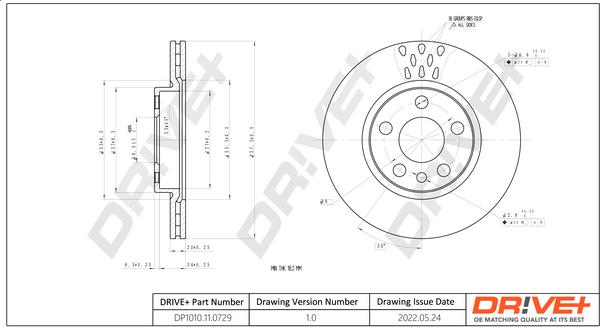 Dr!ve+ DP1010.11.0729 - Гальмівний диск autocars.com.ua