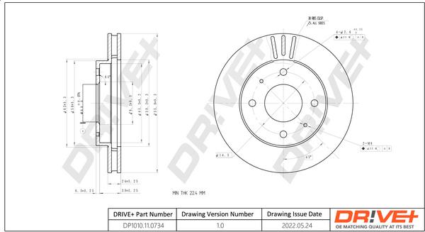 Dr!ve+ DP1010.11.0734 - Гальмівний диск autocars.com.ua