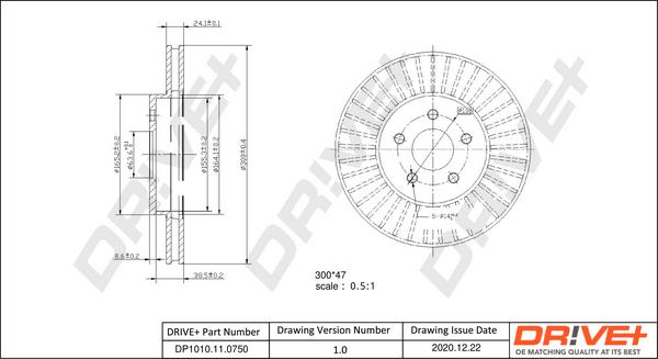 Dr!ve+ DP1010.11.0750 - Гальмівний диск autocars.com.ua