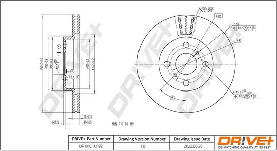 Dr!ve+ DP1010.11.1192 - Гальмівний диск autocars.com.ua