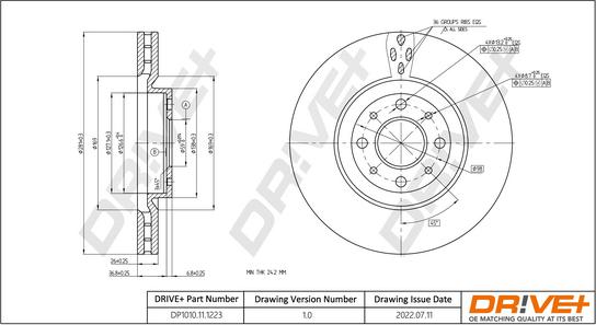 Dr!ve+ DP1010.11.1223 - Гальмівний диск autocars.com.ua