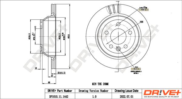 Dr!ve+ DP1010.11.1442 - Гальмівний диск autocars.com.ua