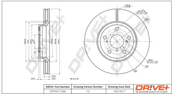 Dr!ve+ DP1010.11.1666 - Гальмівний диск autocars.com.ua