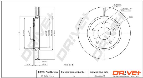 Dr!ve+ DP1010.11.1713 - Гальмівний диск autocars.com.ua