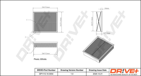 Dr!ve+ DP1110.10.0054 - Повітряний фільтр autocars.com.ua