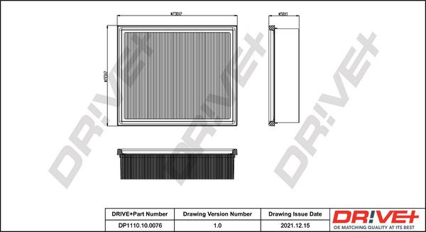 Dr!ve+ DP1110.10.0076 - Повітряний фільтр autocars.com.ua