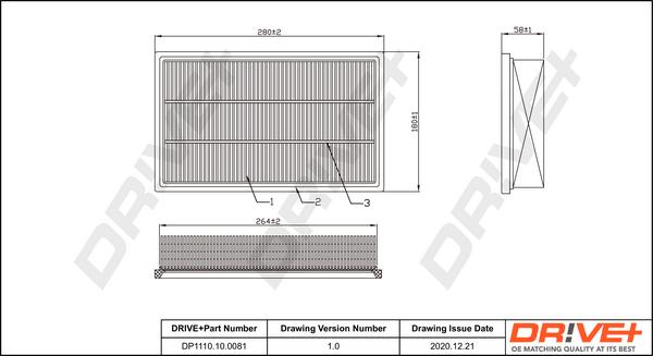 Dr!ve+ DP1110.10.0081 - Повітряний фільтр autocars.com.ua