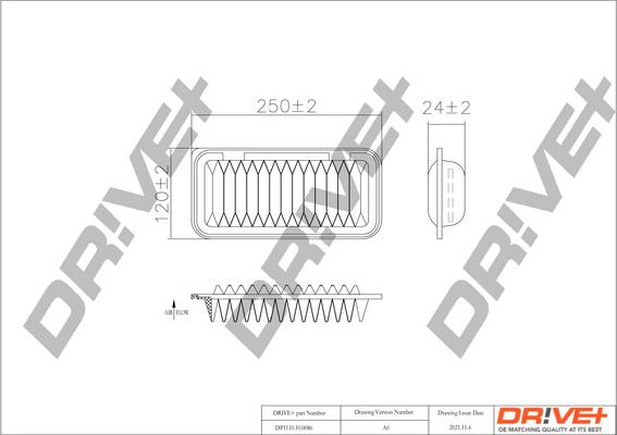 Dr!ve+ DP1110.10.0086 - DP1110.10.0086 Drive - Фільтр повітря аналог WA6665 autocars.com.ua