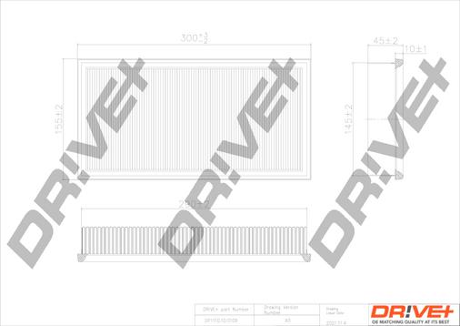 Dr!ve+ DP1110.10.0109 - Повітряний фільтр autocars.com.ua