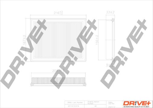 Dr!ve+ DP1110.10.0119 - Повітряний фільтр autocars.com.ua