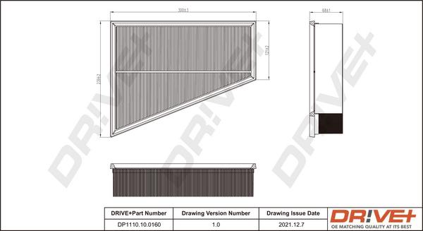 Dr!ve+ DP1110.10.0160 - Повітряний фільтр autocars.com.ua