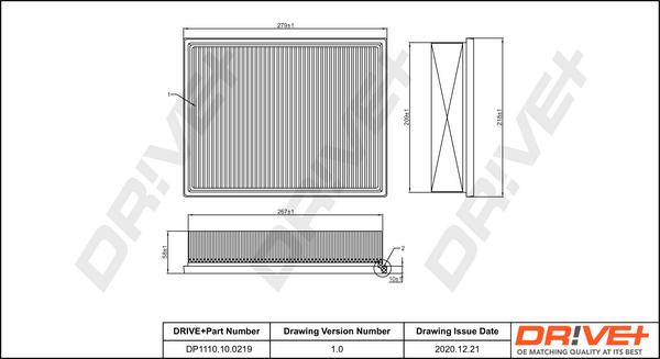 Dr!ve+ DP1110.10.0219 - Повітряний фільтр autocars.com.ua