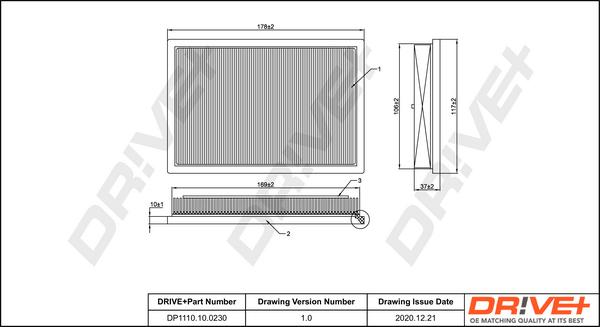 Dr!ve+ DP1110.10.0230 - Повітряний фільтр autocars.com.ua