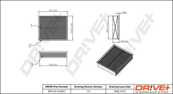 Dr!ve+ DP1110.10.0231 - Повітряний фільтр autocars.com.ua