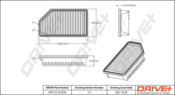 Dr!ve+ DP1110.10.0234 - Повітряний фільтр autocars.com.ua