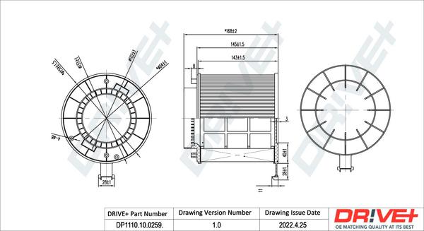 Dr!ve+ DP1110.10.0259 - Повітряний фільтр autocars.com.ua