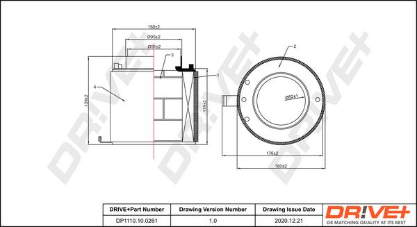 Dr!ve+ DP1110.10.0261 - Повітряний фільтр autocars.com.ua