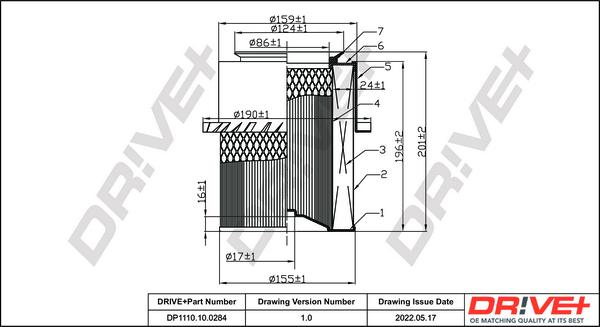 Dr!ve+ DP1110.10.0284 - Повітряний фільтр autocars.com.ua