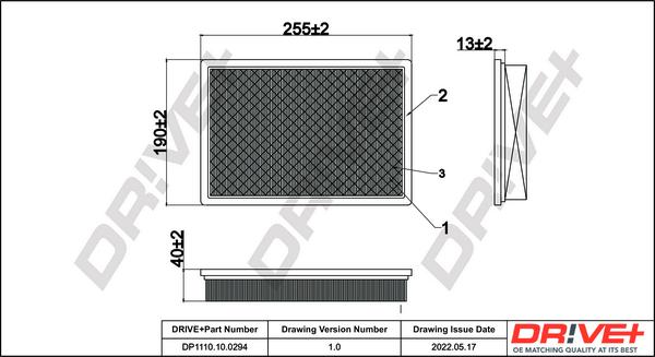 Dr!ve+ DP1110.10.0294 - Повітряний фільтр autocars.com.ua