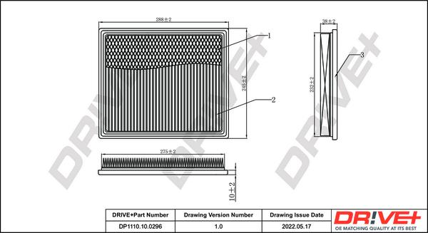 Dr!ve+ DP1110.10.0296 - Повітряний фільтр autocars.com.ua